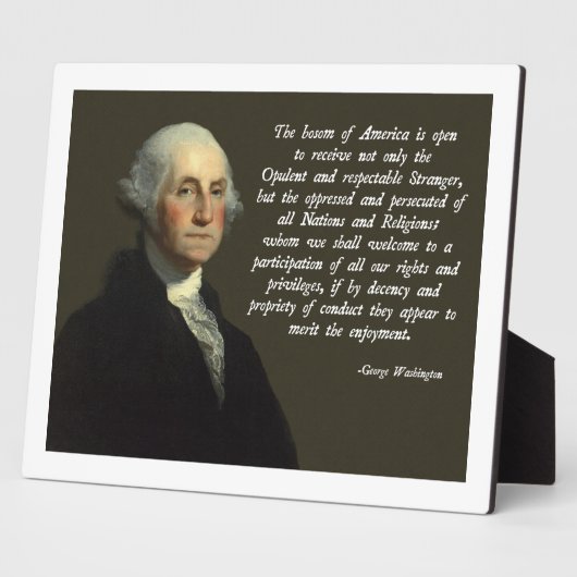 George Washington Zitate zur Einwanderung Fotoplatte (Seite)
