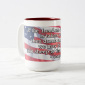 George Washington zitiert die Redefreiheit Zweifarbige Tasse (Vorderseite Links)