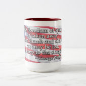 George Washington zitiert die Redefreiheit Zweifarbige Tasse (Mittel)