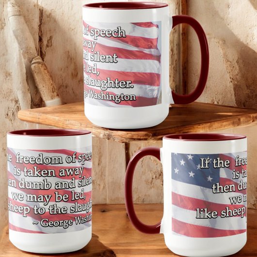 George Washington zitiert die Redefreiheit Zweifarbige Tasse