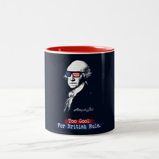 George Washington. Zu cool für britische Regel Zweifarbige Tasse (Mittel)