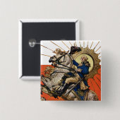 George Washington zu Pferd Button (Vorne & Hinten)