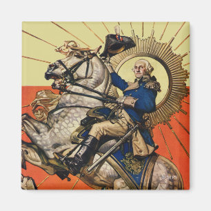 George Washington zu Pferd Magnet