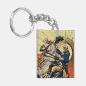 George Washington zu Pferd Schlüsselanhänger (Vorderseite links)