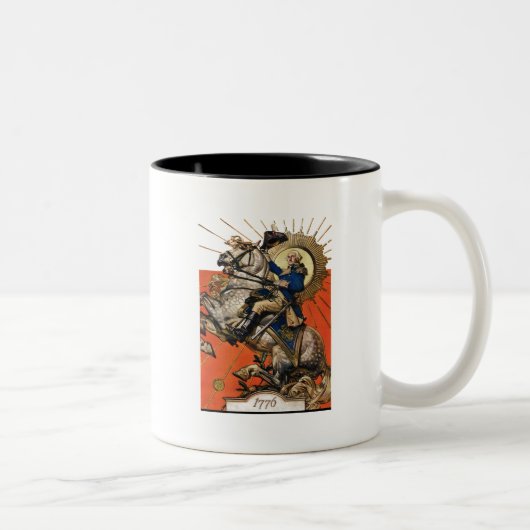George Washington zu Pferd Zweifarbige Tasse (Rechts)