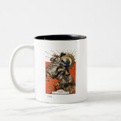 George Washington zu Pferd Zweifarbige Tasse (Links)