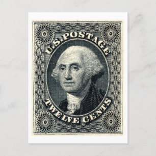 George Washington Zwölf Cent US-Postwertzeichen Postkarte