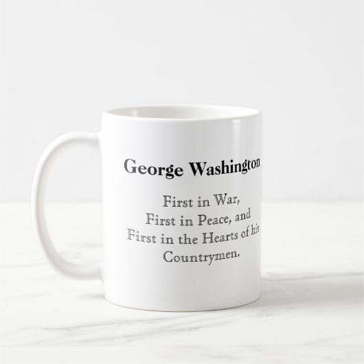 George- Washingtonkaffee-Tasse Kaffeetasse (Links)