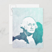 George- WashingtonPop-Kunst-Porträt Ankündigungspostkarte (Vorne/Hinten)