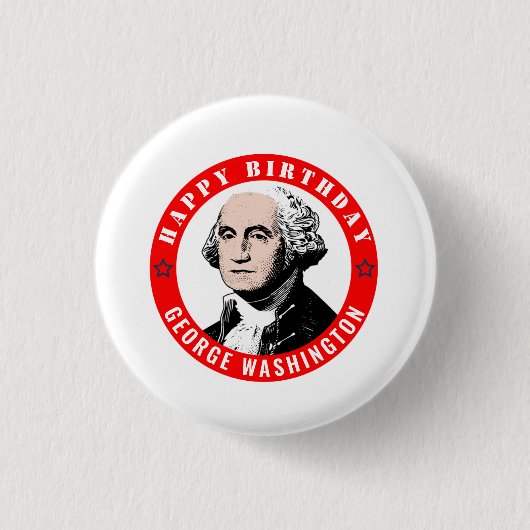 George Washingtons Geburtstag Button (Vorderseite)