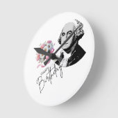 George Washingtons Geburtstag Runde Wanduhr (Winkel)