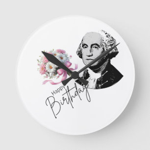 George Washingtons Geburtstag Runde Wanduhr