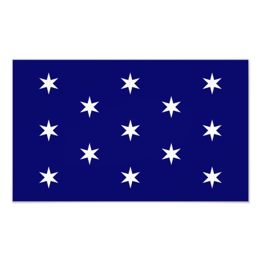 George Washingtons Kommandeur in der Chefflagge Fotodruck (Vorne)