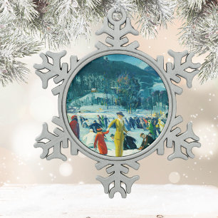 George Wesley Bellows - Liebe Winter - Schneeflocken Zinn-Ornament