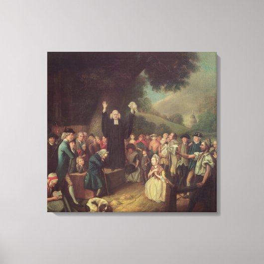 George Whitefield predigt Leinwanddruck (Vorderseite)