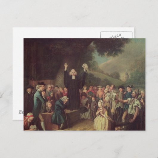 George Whitefield predigt Postkarte (Vorne/Hinten)