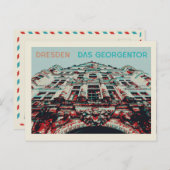 Georgentor Façade, Dresdner Illustration Postkarte (Vorne/Hinten)