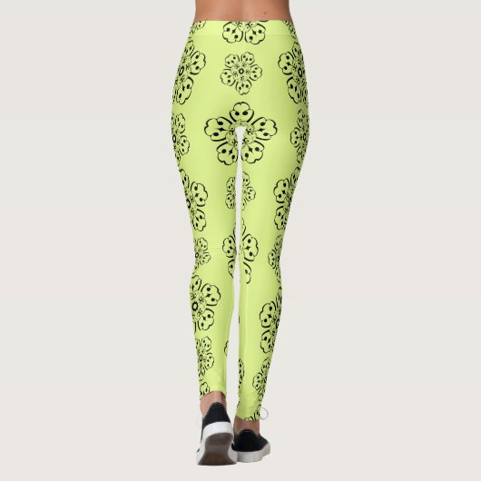 Georgeous Mindaro Yellow Mandela Pattern Leggings (Rückseite)