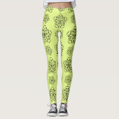 Georgeous Mindaro Yellow Mandela Pattern Leggings (Vorderseite)