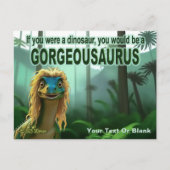 Georgeousaurus Blond Dinosaur Feiertagspostkarte (Vorderseite)