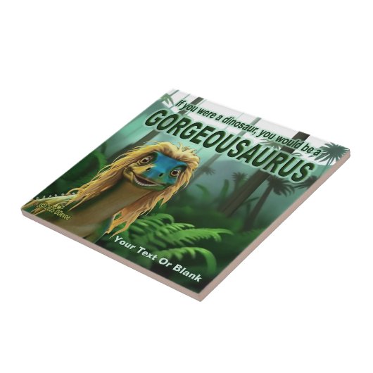 Georgeousaurus Blond Dinosaur Fliese (Seite)