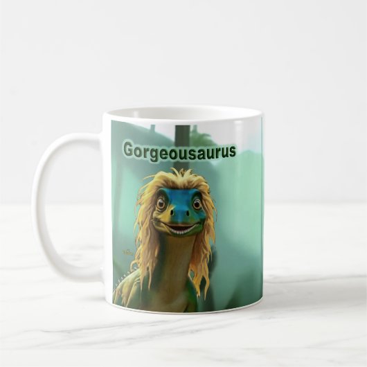Georgeousaurus Blonder Dinosaurier Kaffeetasse (Links)