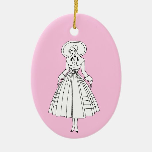 Georges Barbier 1920er Fashion Illustration Keramik Ornament (Vorne)