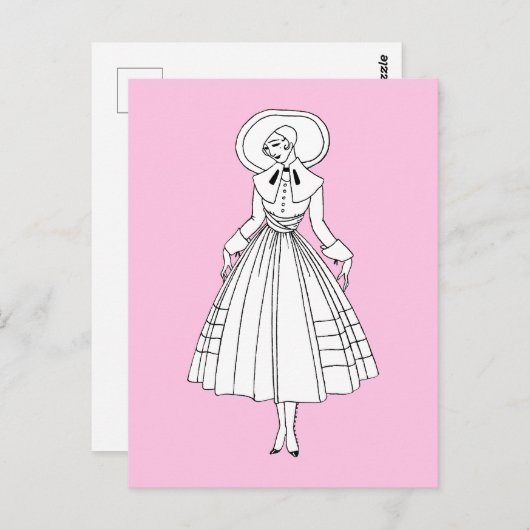 Georges Barbier 1920er Fashion Illustration Postkarte (Vorne/Hinten)