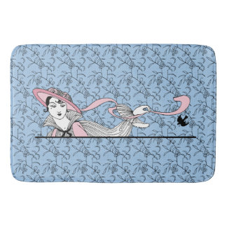 Georges Barbier 1920er Fashion Lady and Bird Badematte