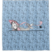 Georges Barbier 1920er Fashion Lady and Bird Duschvorhang (Vorderseite)