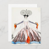 Georges Barbier Art Deco Fashion Note Card Einladung (Vorne/Hinten)