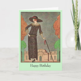Georges Barbier Fashion Illustration 1922 Birthday Karte