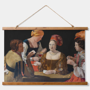 Georges de la Tour - Betrug mit Ass-Diamant Wandteppich Mit Holzrahmen