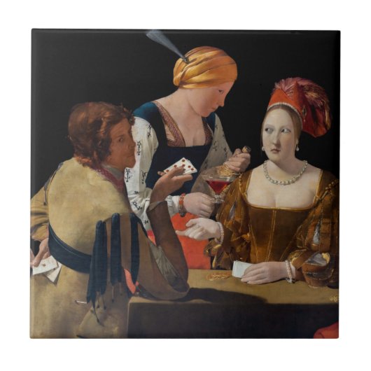 Georges de la Tour - Cheat with Ace of Diamonds Fliese (Vorderseite)