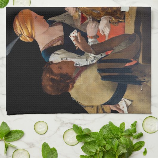 Georges de la Tour - Cheat with Ace of Diamonds Geschirrtuch (Gefaltet)