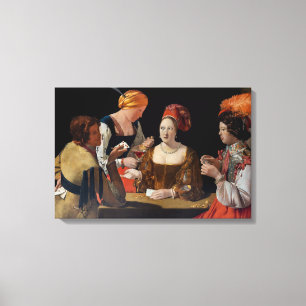 Georges de la Tour - Falschspieler mit Karo-Ass Leinwanddruck