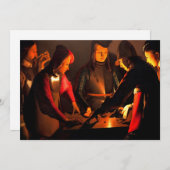 Georges de la Tour - The Dices Players Dankeskarte (Vorne/Hinten)