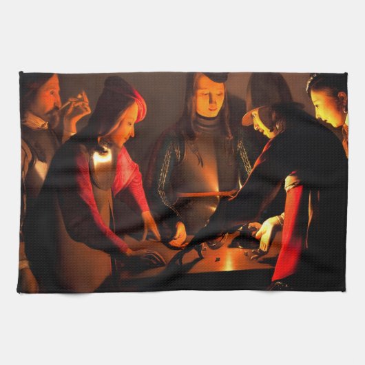 Georges de la Tour - The Dices Players Geschirrtuch (Horizontal)
