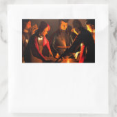 Georges de la Tour - The Dices Players Rechteckiger Aufkleber (Tasche)