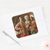 Georges de la Tour - The Fortune Teller Quadratischer Aufkleber (Umschlag)