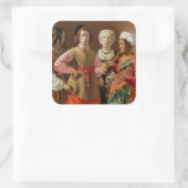 Georges de la Tour - The Fortune Teller Quadratischer Aufkleber (Tasche)