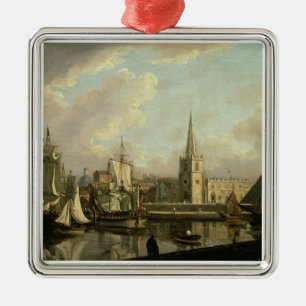 Georges Dock-Becken, Liverpool, 1797 (Öl auf canv Silbernes Ornament