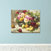 Georges Jeannin Still Life of Rose and Fruit Leinwanddruck (Insitu (Holzboden))