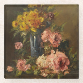 Georges Jeannin Vintage Blume Still Life Glasuntersetzer