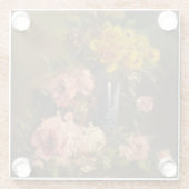 Georges Jeannin Vintage Blume Still Life Glasuntersetzer (Rückseite)