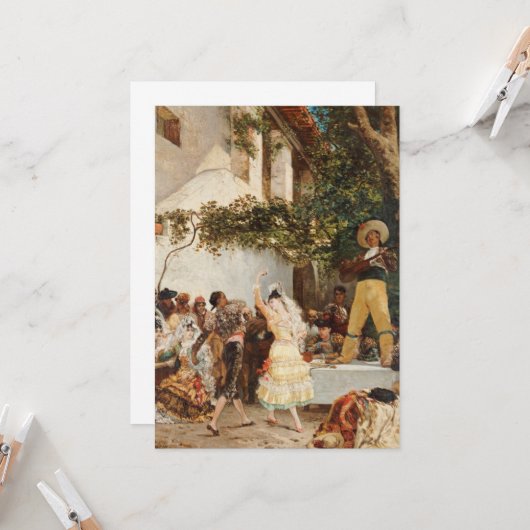 Georges Jules Victor Clairin - Die spanischen Tänz Karte (Vorderseite/Rückseite Beispiel)