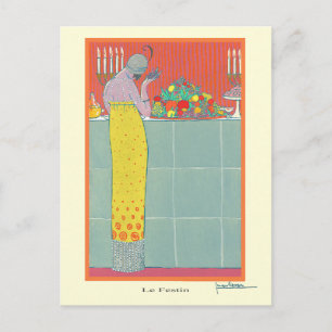 Georges Lepape Vintag Art Deco Fashion Le Festin Postkarte