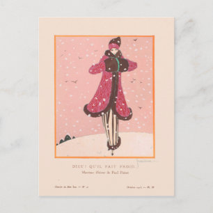 Georges Lepape Vintage Art Deco Mode Es ist kalt Postkarte