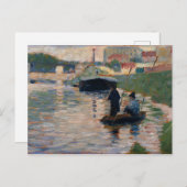 Georges Pierre Seurat | Ansicht der Seine Postkarte (Vorne/Hinten)