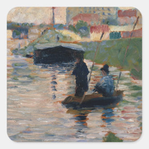 Georges Pierre Seurat Ansicht der Seine Quadratischer Aufkleber